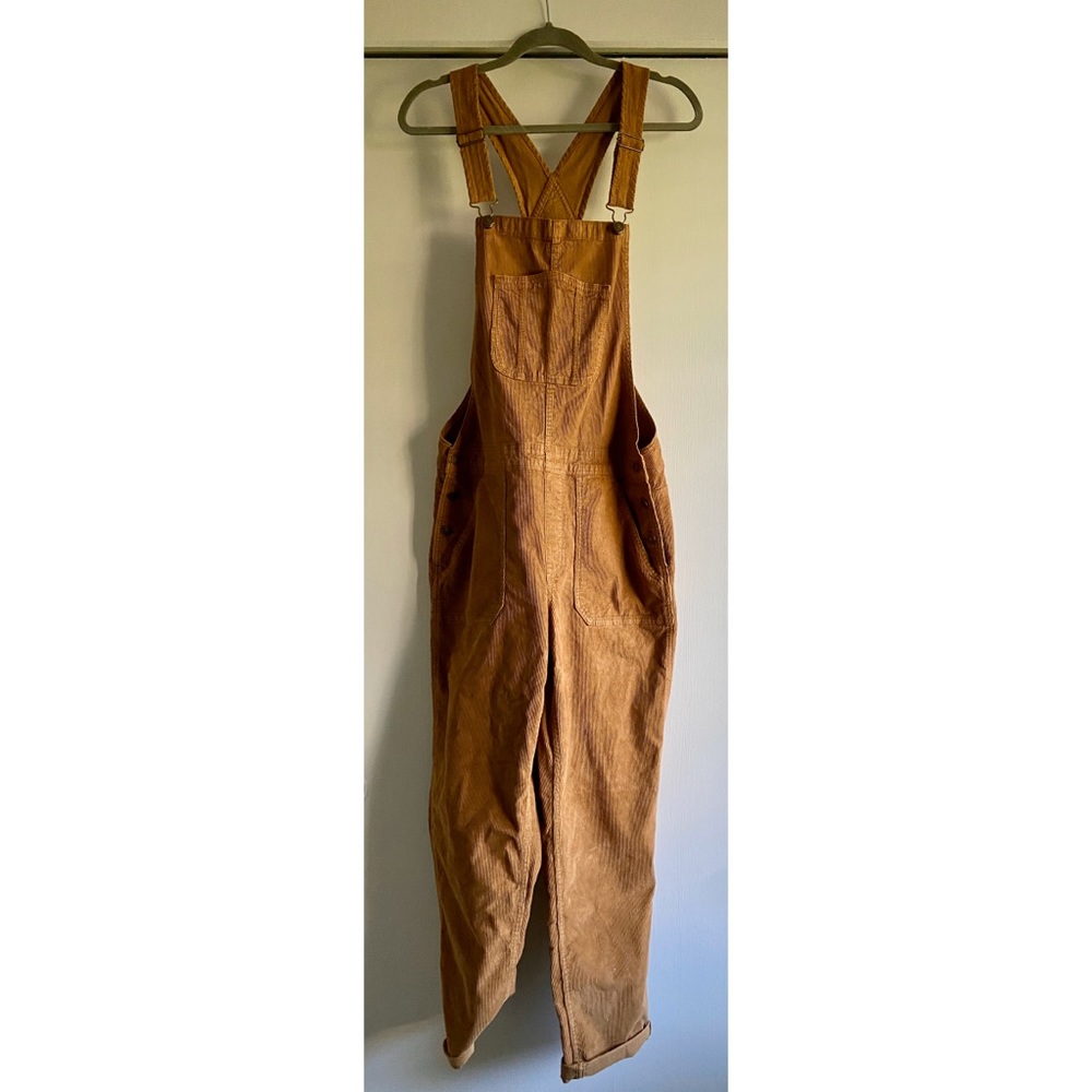 Rust corduroy overalls